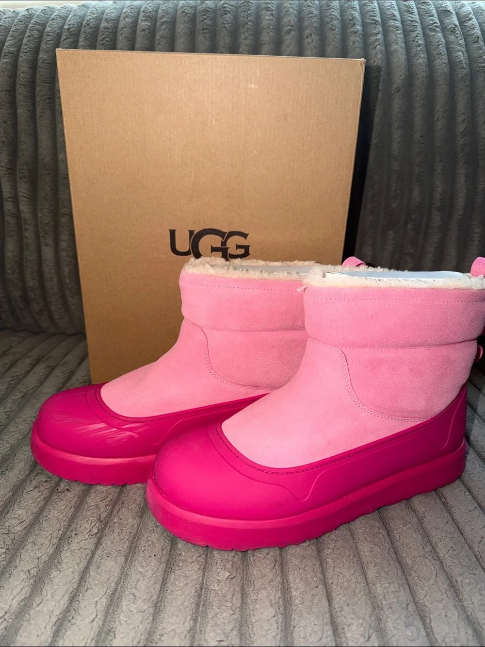 UGG Kids Pink & Fuchsia Waterproof Boots